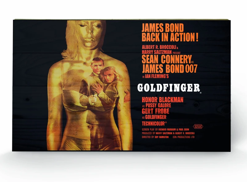 Pyramid International James Bond Goldfinger Projection, Large Wooden Wall Art