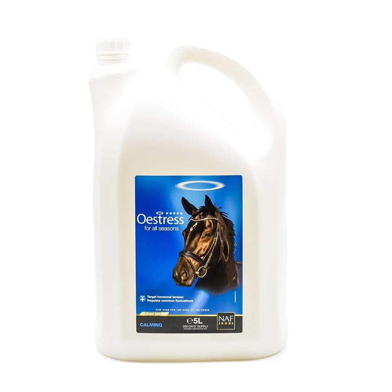 NAF Five Star Oestress Liquid 5L – Hormonal Support Supplement for Mares – With Chasteberry, Magnesium & Soothing Herbs – Promotes Calm Behaviour & Seasonal Comfort