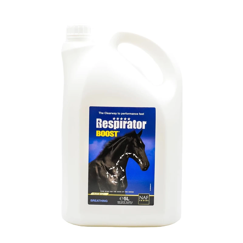 NAF Five Star Respirator Boost 5L – Advanced Respiratory Support for Horses – Aids Clear Breathing & Lung Function – With Natural Antioxidants, MSM & Essential Oils – Ideal for Dusty or Stabled Environments