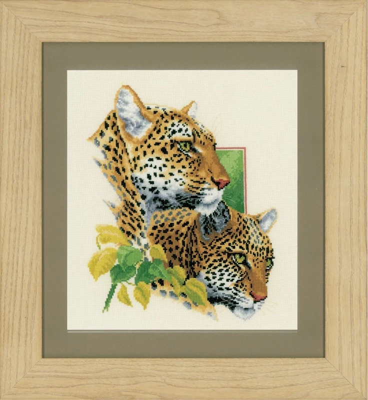 Vervaco Leopard Couple Counted Fabric Cross Stitch