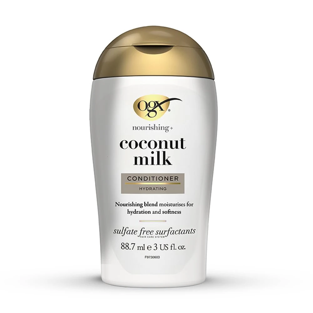 OGX Nourishing with Coconut Milk Conditioner, Moisturizes Hair for Hydration and Softness, for Dry and Damaged Hair, Sulfate Free, 88.7ml