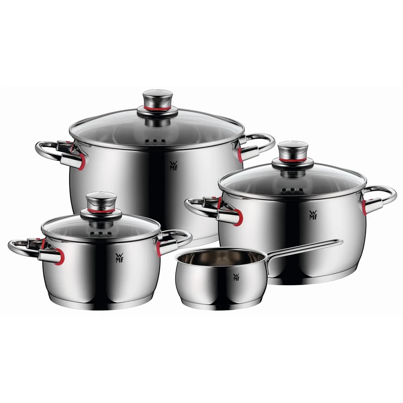 WMF 774146380 Quality One Steam Vent Cromargan Pot Set, Silver, 4-Piece