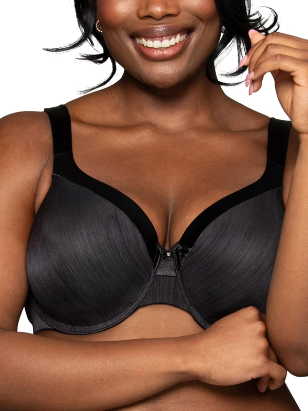 Vanity Fair Women's Illumination Full Figure Zoned-in Support Bra, Lightly Lined Cups Up to Dd, Opaque, Midnight Black, 42C