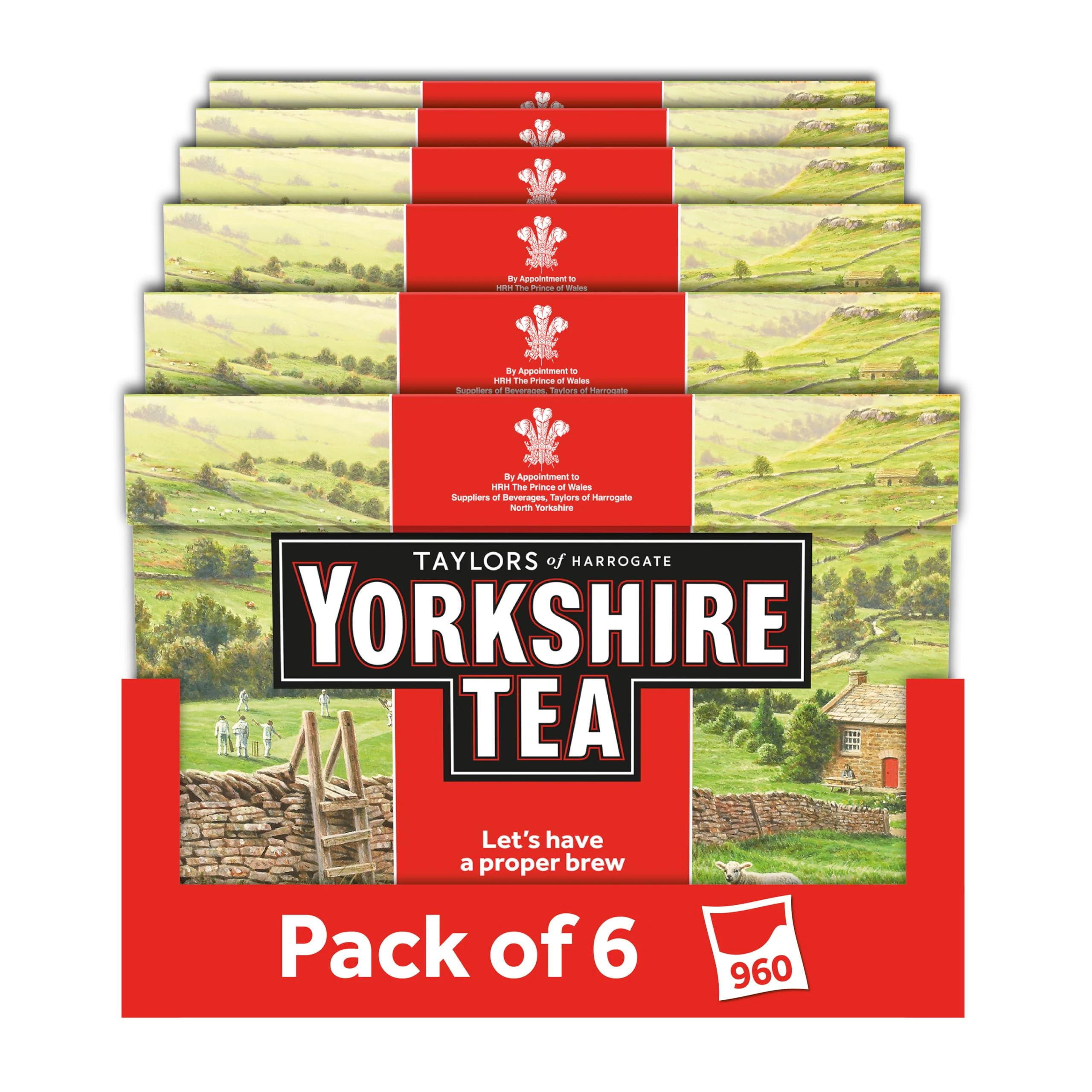 Yorkshire Tea, 6 Boxes of 160 Tea Bags (Total 960 Bags)
