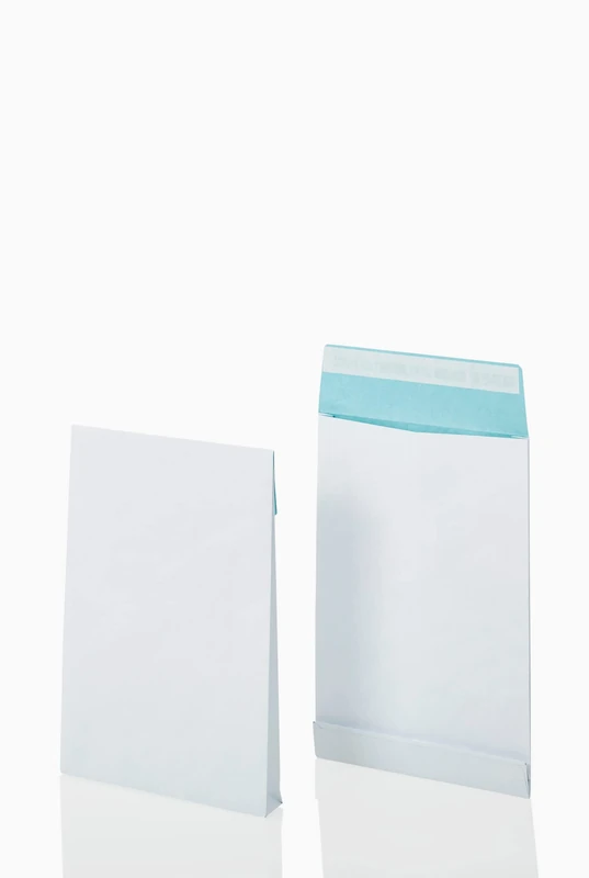Bong 14348 Folding Envelope Square Bottom B4 (250 x 353 x 38 mm) 140 g/qm Kraft Paper Self Adhesive with Covering Strips 125 Pieces White - Image 1