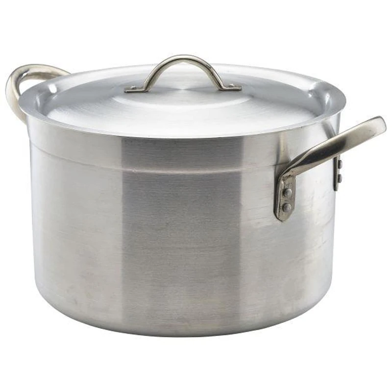 Genware 705-22 Aluminium Stewpan with Lid, 5.5L Capacity - Image 1