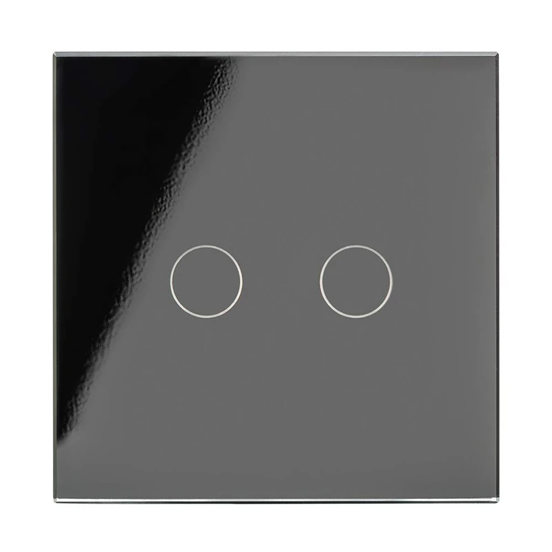 Retrotouch W Stunning Innovative Designer Range Wireless 1-Gang 2-Way Touch and Remote Light Switch, Black Glass - Image 1