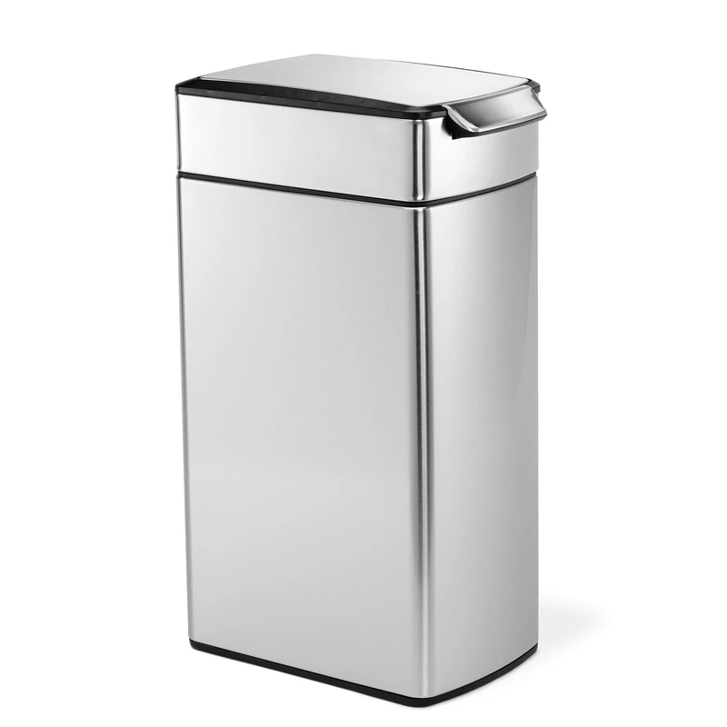 simplehuman CW2016 40L Slim Touch-Bar Kitchen Bin, Easy Open Touch-Bar, Stay-Open Lid, Inner Bucket, Space-Efficient Hinge, Fingerprint-Proof, Brushed Stainless Steel