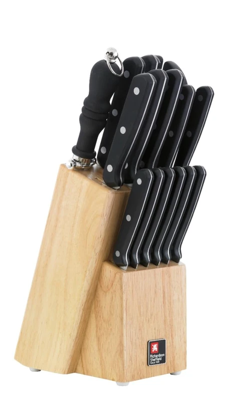 Richardson Sheffield Cucina Kitchen Knife Set with Block, 15 Pieces - Wood