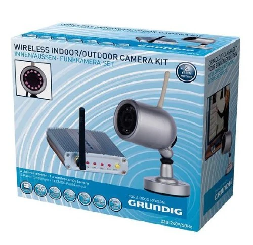 Grundig 72789 Indoor/Outdoor Camera Set with USB Receiver / 2 Pieces CMOS Sensor 13 Infrared LEDs Range up to 100m - Image 1