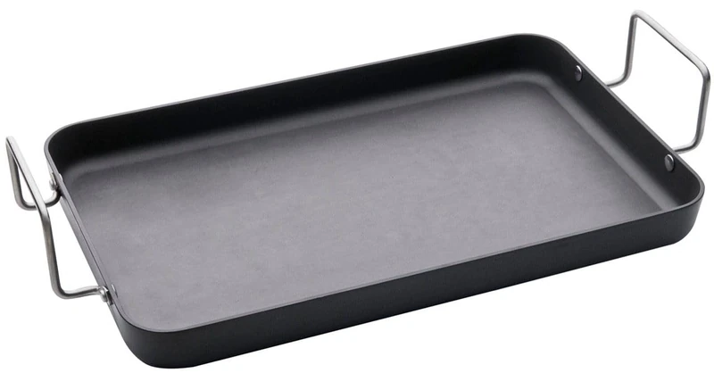 Cadac Grill Pan 26.5 x 48 cm – Heavy-duty aluminium non-stick griddle with stainless steel handle – Fits Meridian & Titan gas barbecues