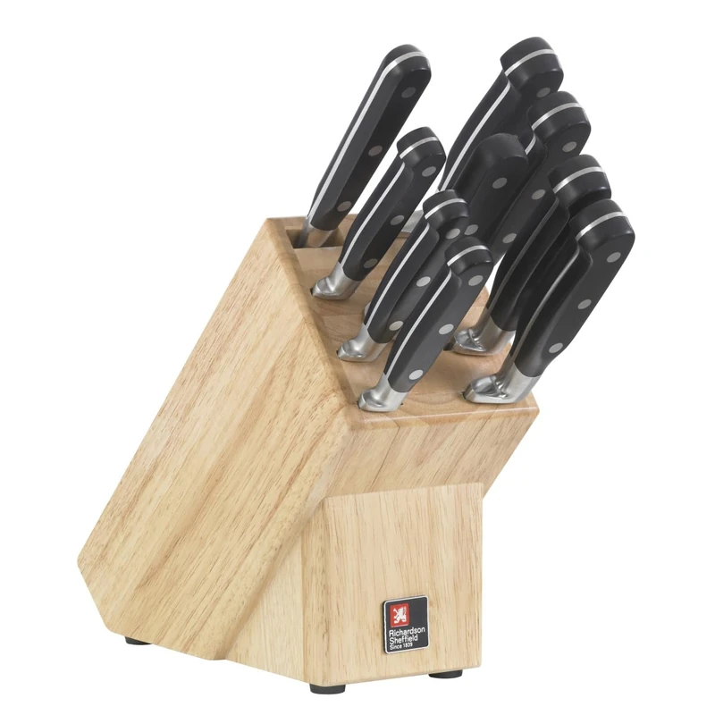 Richardson Sheffield V Sabatier 9pc Block, stainless_steel, Black, 9 Piece Knife - Image 1