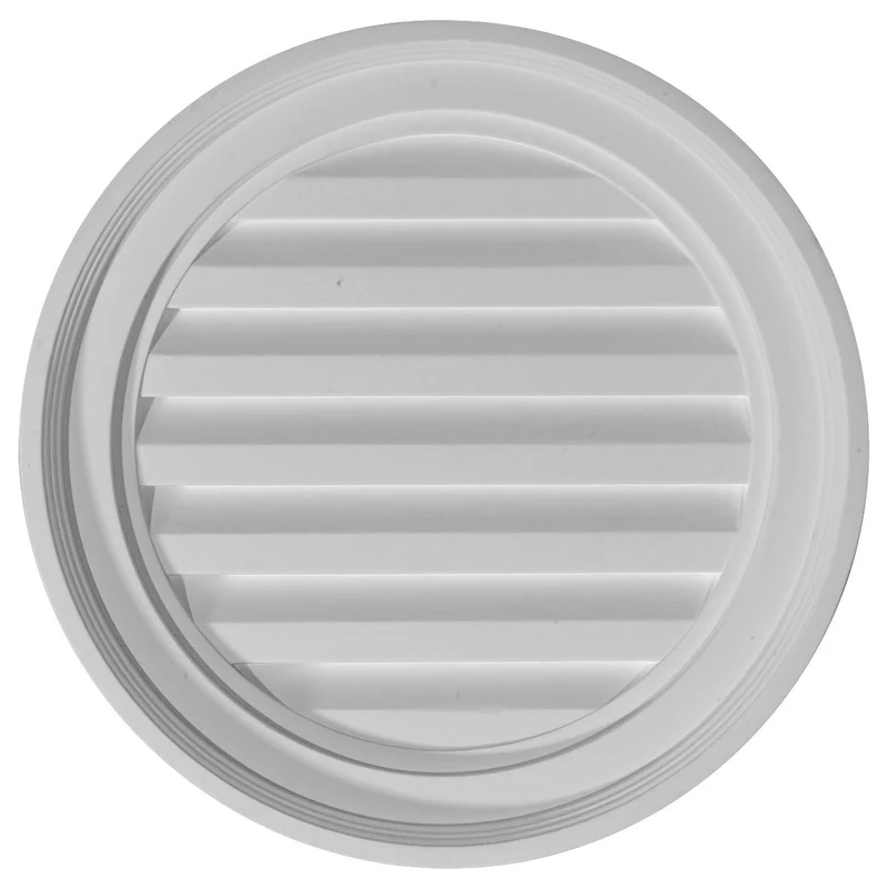 Ekena Millwork 18"W x 18"H x 1 1/8"P, Round Gable Vent Louver, Functional