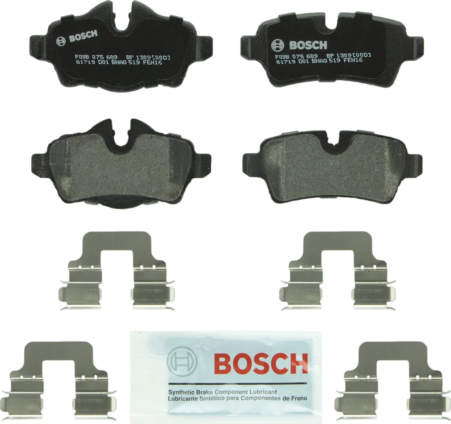 BOSCH BP1309 QuietCast Premium Semi-Metallic Disc Brake Pad Set - Compatible with Select Mini Cooper; REAR