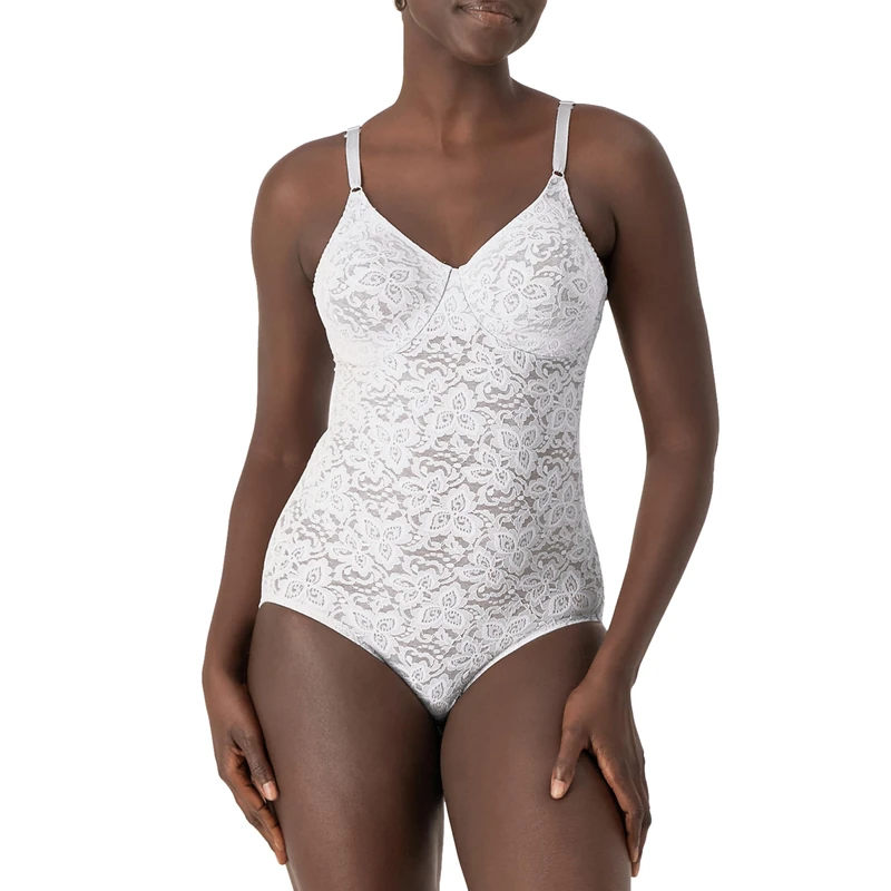 Bali Women's Shapewear Firm Control Lace 'N' Smooth Body Briefer, White, 34B