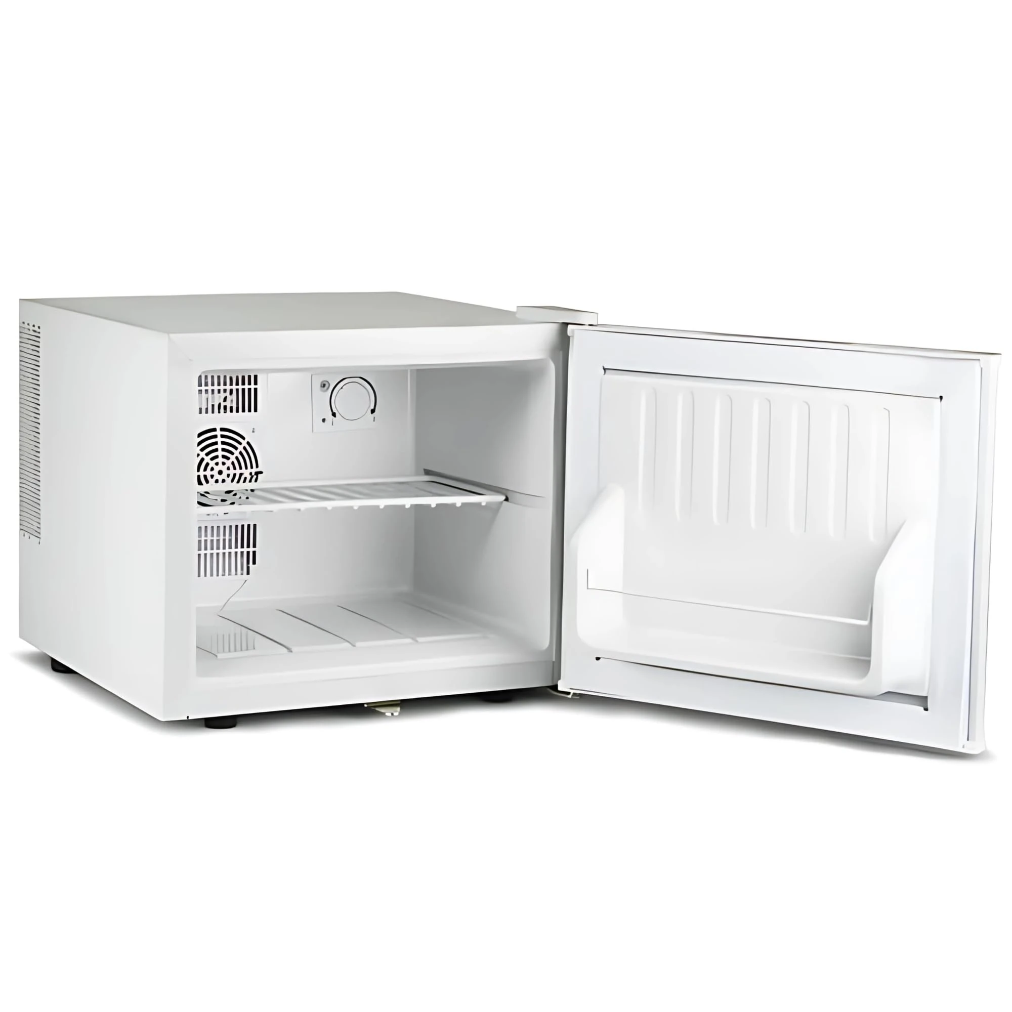 ChillQuiet Mini Fridge 17ltr - Lockable - Quiet Running Table Top Mini Bar (White)