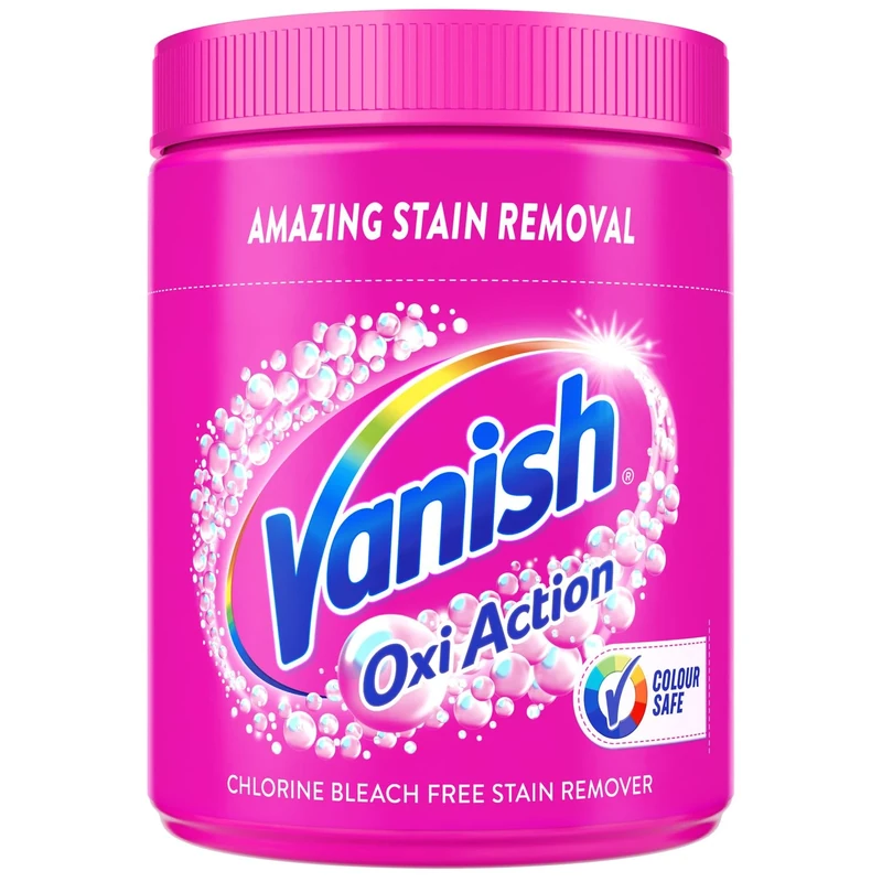 Vanish Oxi Action Colour Safe Stain Remover Powder for Clothes 1Kg, 1st Time Amazing Stain Removal Even In 30°C Cold Wash, Lifts Tough Stains, Chlorine-Free Formula, Safe On Everyday Fabrics
