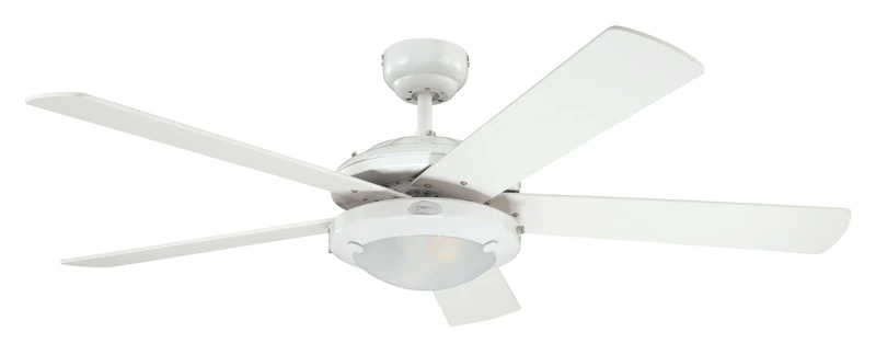 Westinghouse Ceiling Fans 78017 Comet One-Light 132 cm Five-Blade Indoor Ceiling Fan, White Finish with Frosted Glass