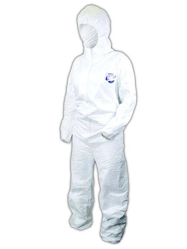 DuPont Tyvek 400 TY127S Protective Coverall with Hood, Disposable, Elastic Cuff, White, 2XL (Pack of 25)