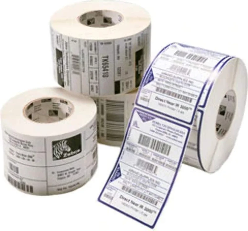 Zebra Direct 2100 Permanent Perforated Matte Rubber Adhesive Paper 25.4 x 31.8 mm 30960 Units 12 Rolls x 2580 mm White