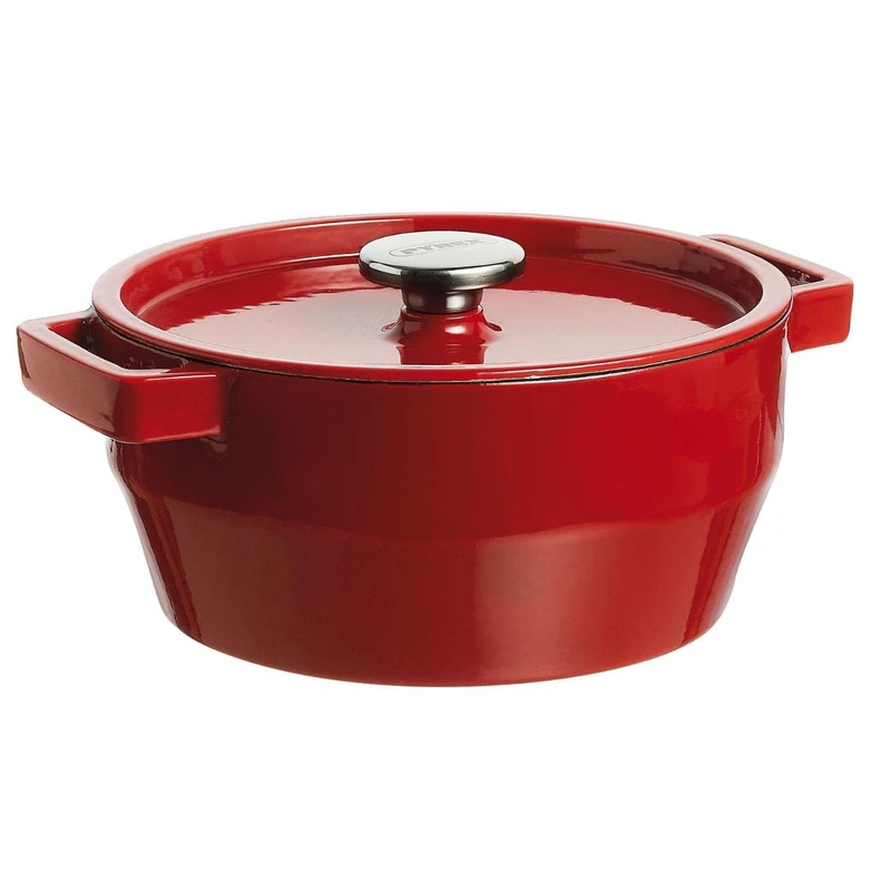PYREX Slow Cook 4936877 Casserole Pan Round 3.6 L Cast Stainless-Steel Red
