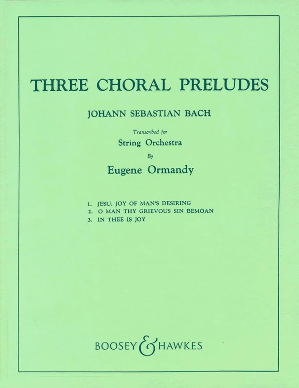 Three Chorale Preludes: string orchestra. Partition et parties.