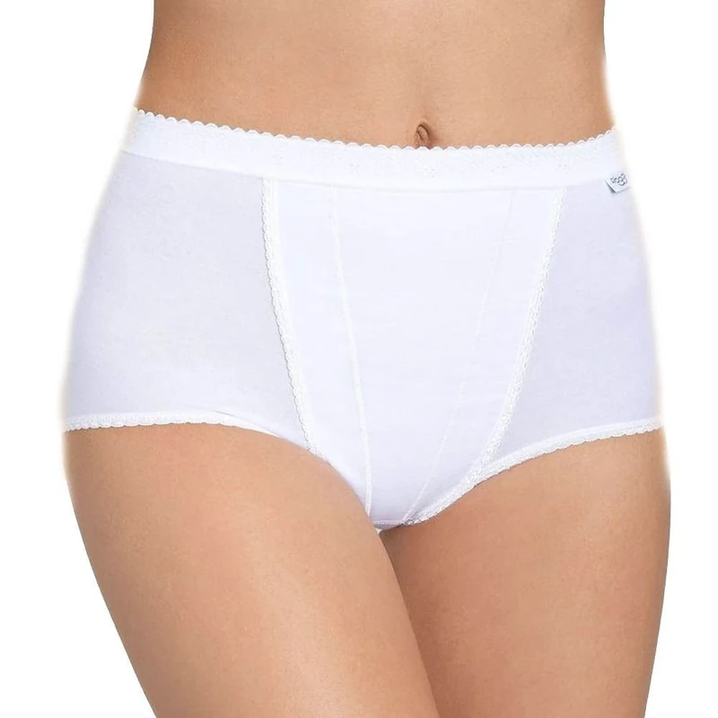 Sloggi Women's Maxi 2 Pack Control Knickers, White, 16 UK