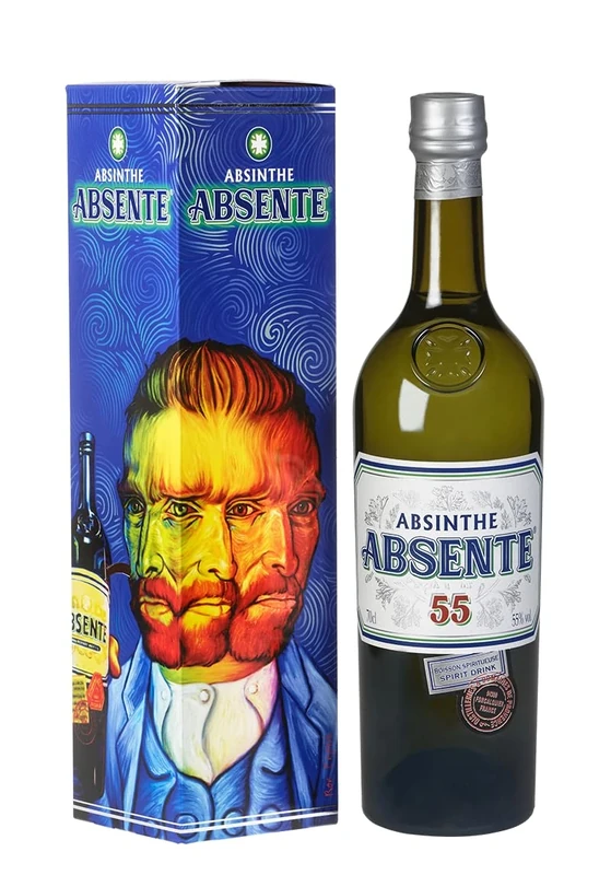 Absente 55° Absinthe Gift Set with Spoon - 55percent ABV High Proof Alcohol - 70cl - Ready to Drink Absinthe Alcohol - Produced by Distilleries et Domaines de Provence - Shot Drinks