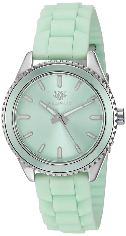 Wellington Karamea Women's Quartz Watch with Green Dial Analogue Display and Green Silicone Strap WN508-190C