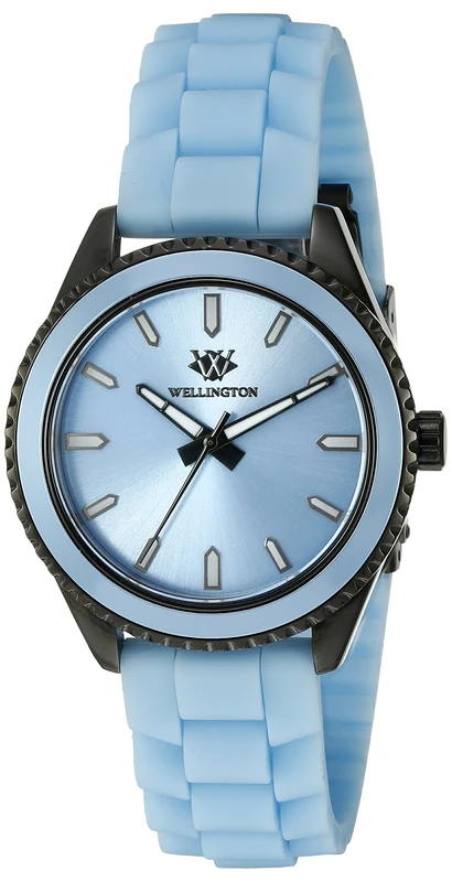 Wellington Karamea Women's Quartz Watch with Blue Dial Analogue Display and Blue Silicone Strap WN508-633