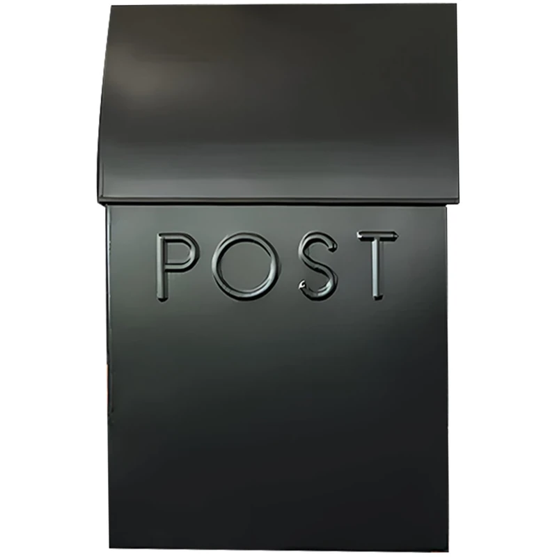 NACH MB-44902 Milano Pointed Rustic Mailboxes for Outside with Newspaper Holder, Black, 15x10x4 in