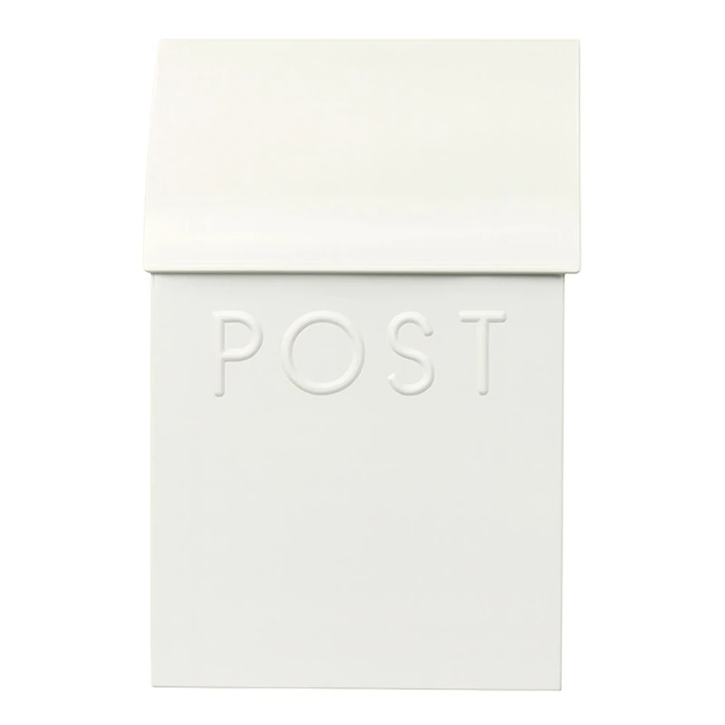 NACH MB-44904 Milano Pointed Rustic Mailboxes for Outside with Newspaper Holder, White, 15x9.5x4 in
