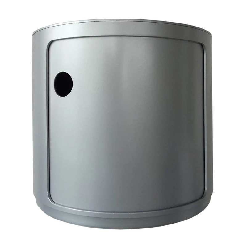 Kartell Componibili Round Modular Storage Units (H38.5cm x 42cm Diameter Silver)