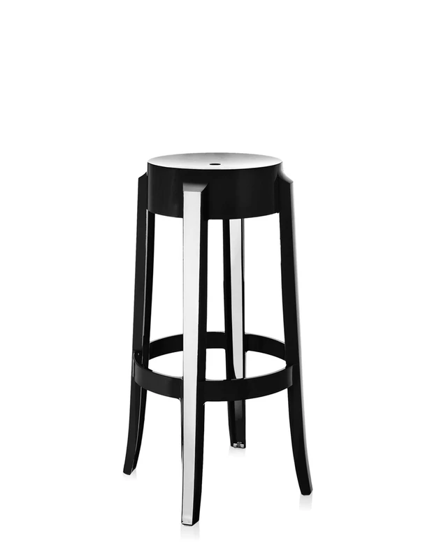Kartell Charles Ghost Chair - Black Polycarbonate - 118x43x43 cm