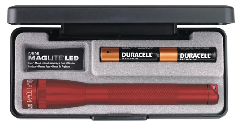 Maglite Men's AA LED Presentation Box Flashlight-Red