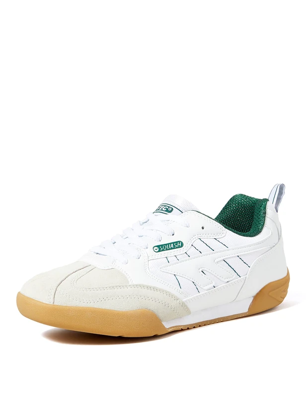 Hi Tec Mens Squash Classic Trainers, White/Dark Green, 5 UK