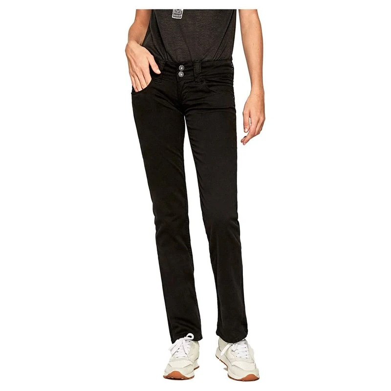 Pepe Jeans Women's Venus Straight Jeans, Black (Black), 25W / 34L