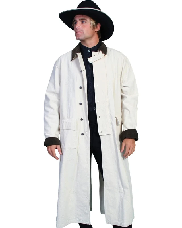 Scully Men's Long Canvas Jacket, Walnut, XXL