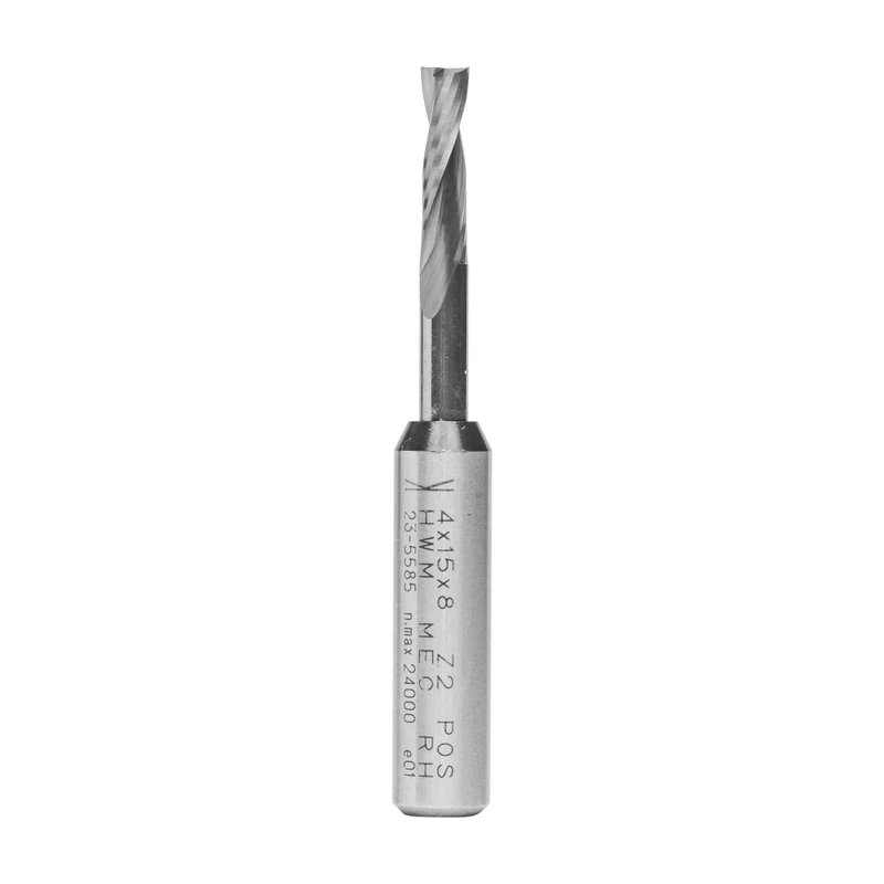 ENT 10022 Solid Carbide Spiral Bits SC, Shank (S) 8 mm, Diameter (D) 4 mm, NL 15 mm, GL 60 mm