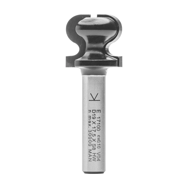 ENT 17100 Drawer Pull Bit tungsten carbide TC, Shank (S) 8 mm, Diameter (D) 19 mm, NL 17,5 mm, R 4,75 mm, r 2,4 mm, SL 32 mm - Image 1