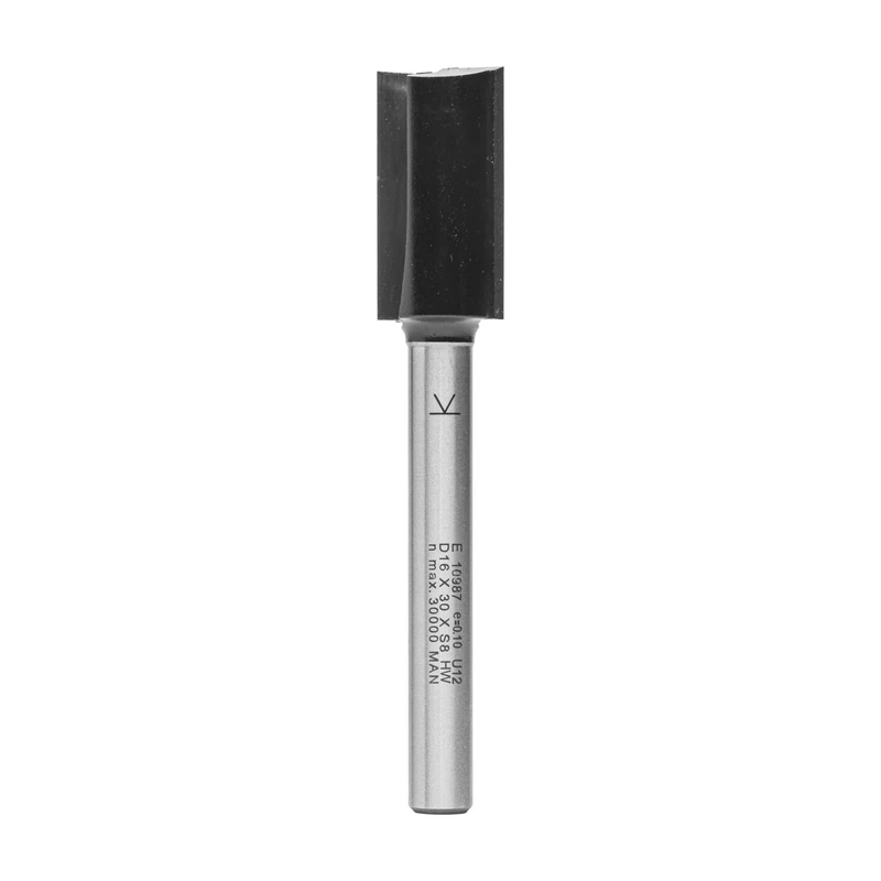 ENT 10987 Straight Cutter TC, Shank (S) 8 mm, Diameter (D) 16 mm, NL 30 mm, SL 58 mm, GL 90 mm, with Tungsten Carbide TC, Centre Tip