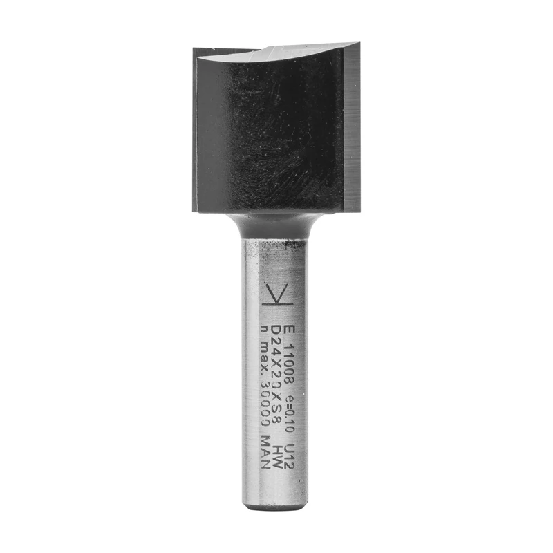 ENT 11008 Straight Cutter TC, Shank (S) 8 mm, Diameter (D) 24 mm, NL 20 mm, SL 32 mm, GL 52 mm, with Tungsten Carbide TC, Centre Tip