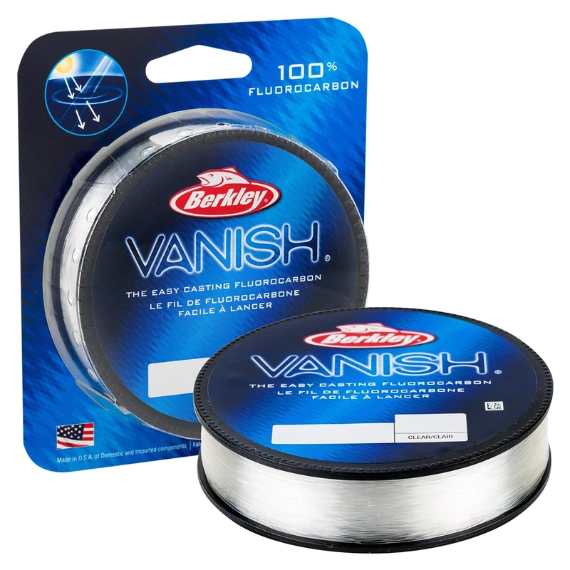 Berkley Vanish®, Clear, 40lb | 18.1kg, 2000yd | 1828m Fluorocarbon Fishing Line, Suitable for Saltwater and Freshwater Environments