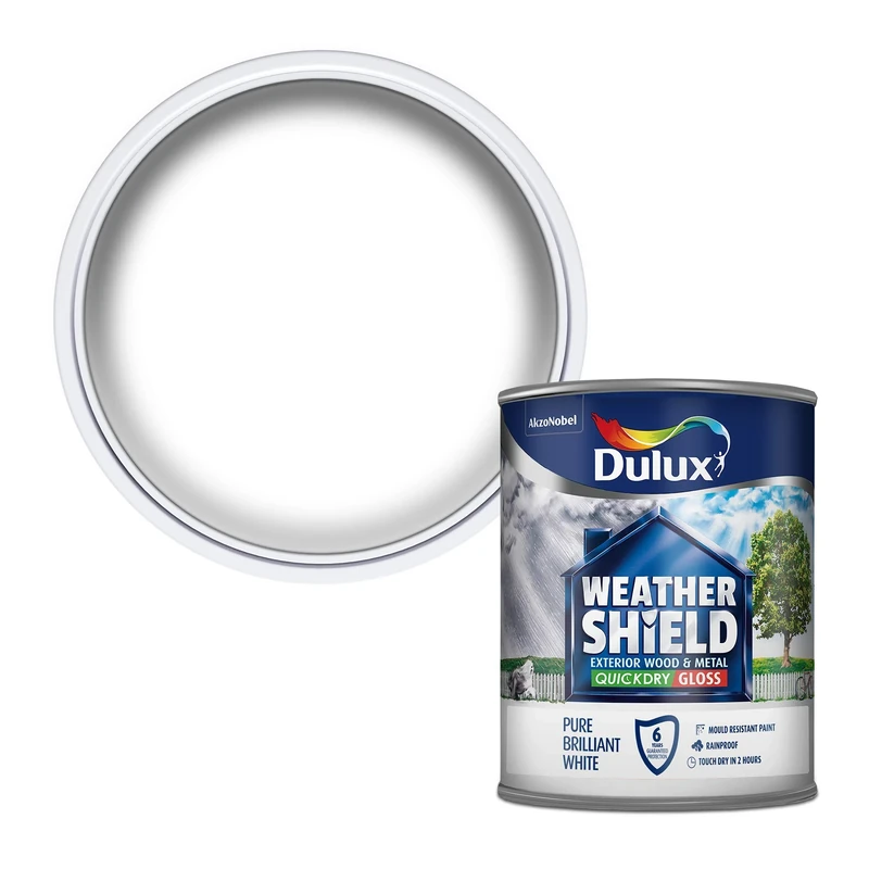 Dulux Weather Shield Gloss Paint - Pure Brilliant White