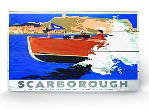 Pyramid International Scarborough 7 Wood Print, Multi-Colour, 45 x 76 x 1.3 cm