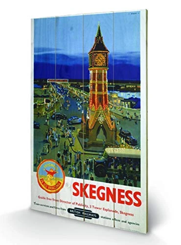 Pyramid International Skegness 3 Wood Print, Multi-Colour, 45 x 76 x 1.3 cm