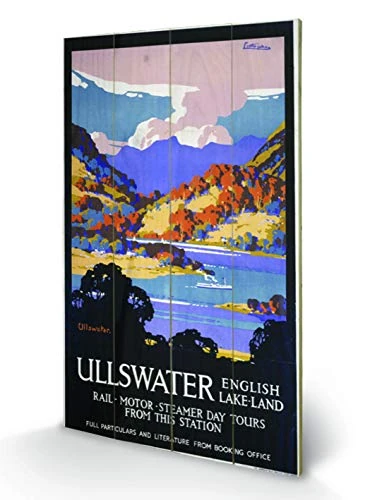 Pyramid International Ullswater Wood Print, Multi-Colour, 45 x 76 x 1.3 cm