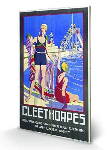 Pyramid International Cleethorpes 2 Wood Print, Multi-Colour, 45 x 76 x 1.3 cm