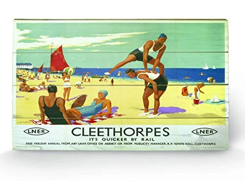 Pyramid International Cleethorpes 3 Wood Print, Multi-Colour, 45 x 76 x 1.3 cm