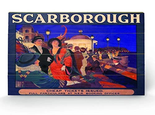 Pyramid International Scarborough 2 Wood Print, Multi-Colour, 45 x 76 x 1.3 cm